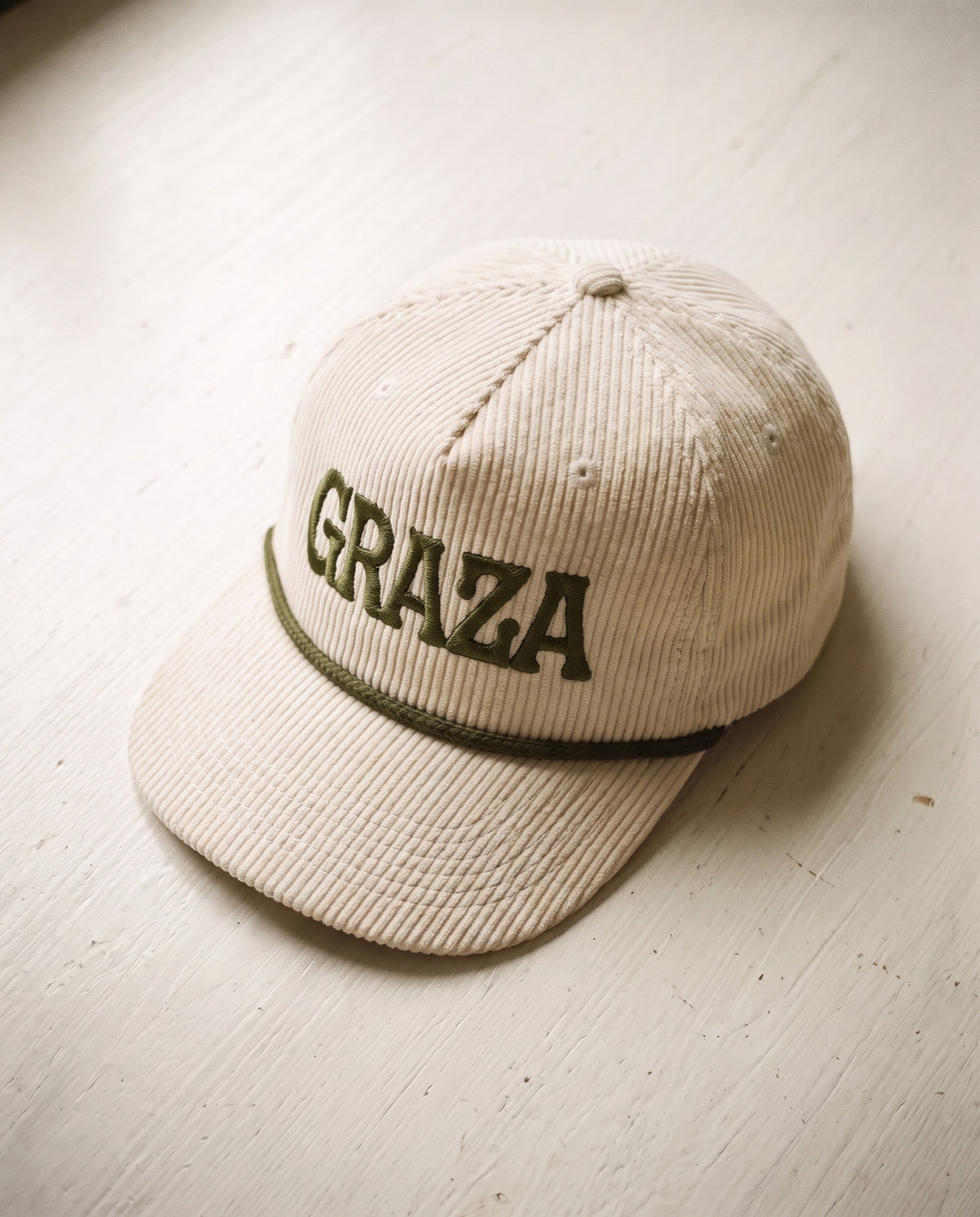Custom Corduroy Rope Cap, custom branded example